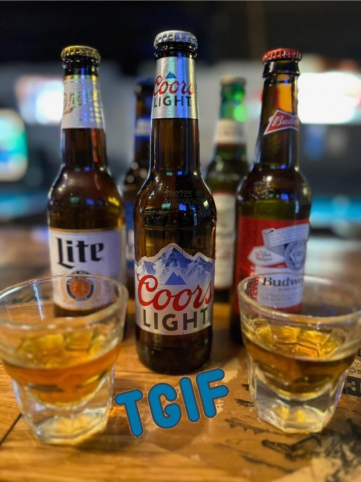 Cold beer and specialty cocktails on the bar